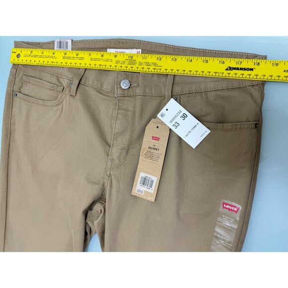 Levis 711 Skinny Women's Jeans Size 16 M 33X30 Beige Mid Rise Soft Touch Stretch - Picture 6 of 16